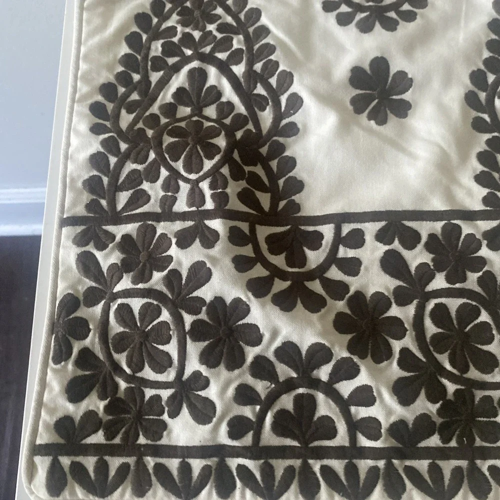Pottery Barn Embroidered Lumbar Pillow Cover 16x26